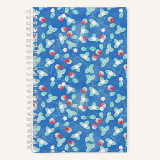 Aardbeidrank Rank Blauw Notitieboek (Voorkant)