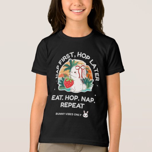 Aardbeidroomkonijn Tri-Blend Shirt (Voorkant)