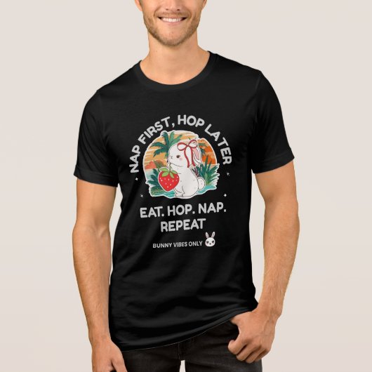 Aardbeidroomkonijn Tri-Blend Shirt (Voorkant)