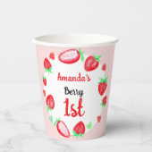 Aardbeien 1e verjaardag bes eerste papieren bekers (Voorkant)