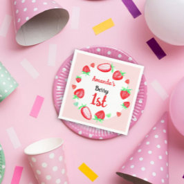 Aardbeien 1e verjaardag bes eerste servet
