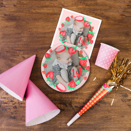 Aardbeien 1e verjaardag bes eerste servet