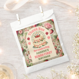  aardbeien 1e verjaardagsfeest Dank u Bedankzakje