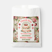  aardbeien 1e verjaardagsfeest Dank u Bedankzakje (Voorkant)