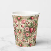 aardbeien 1e verjaardagsfeestje papieren bekers (Achterkant)