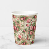 aardbeien 1e verjaardagsfeestje papieren bekers (Rechts)