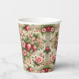  aardbeien 1e verjaardagsfeestje papieren bekers