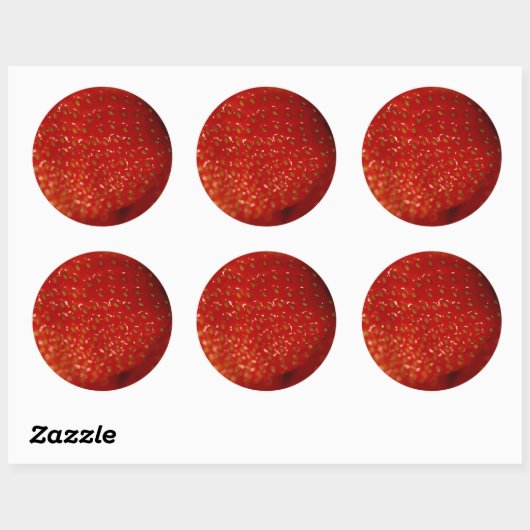 Aardbeien #3 ronde sticker (Vel)