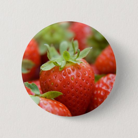 aardbeien 6 ronde button 5,7 cm (Voorkant)