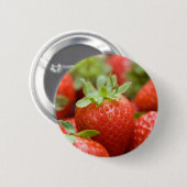 aardbeien 6 ronde button 5,7 cm (Voorkant /achterkant)