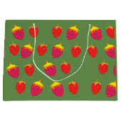 Aardbeien aangepaste geschenkzak groot cadeauzakje (Voorkant)