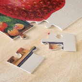 aardbeien, aardbeibessen op een Boerderij Legpuzzel (Zijkant)