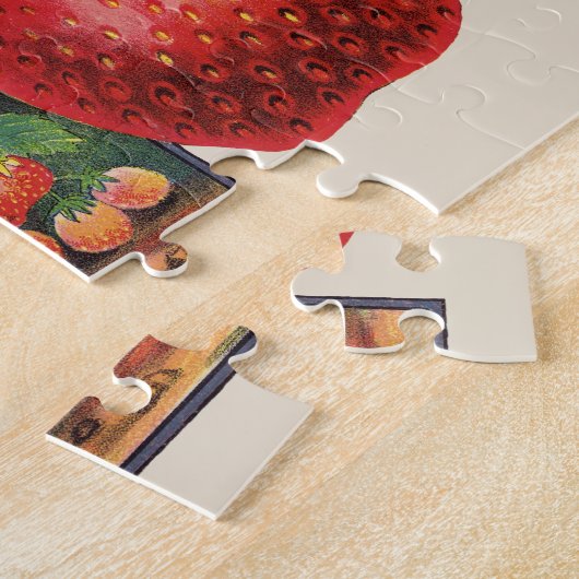 aardbeien, aardbeibessen op een Boerderij Legpuzzel (Zijkant)