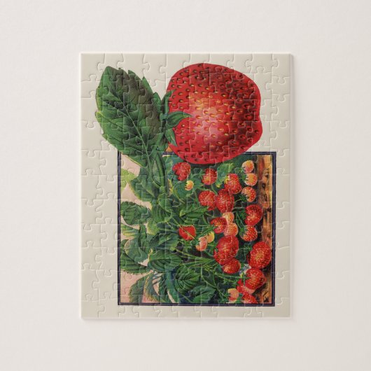  aardbeien, aardbeibessen op een Boerderij Legpuzzel (Verticaal)