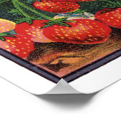 aardbeien, aardbeibessen op een Boerderij Poster (Hoek)