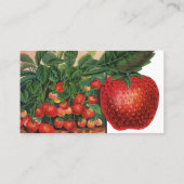  aardbeien, aardbeibessen op een Boerderij Visitekaartje (Achterkant)