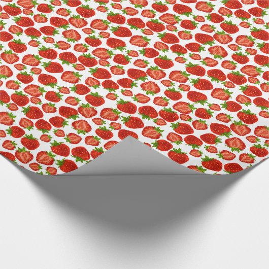 Aardbeien "aardbeien" Girly Wrapping Paper Cadeaupapier (Hoek)