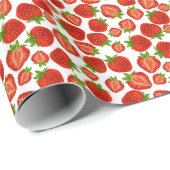Aardbeien "aardbeien" Girly Wrapping Paper Cadeaupapier (Rol Hoek)