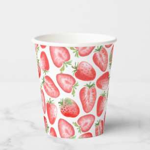 Aardbeien Aardbeien met de geboorte Papieren Bekers