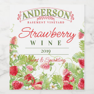 Aardbeien aardbeien zelfgemaakte wijn gepersonalis etiket