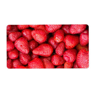 Aardbeien achtergrond etiket