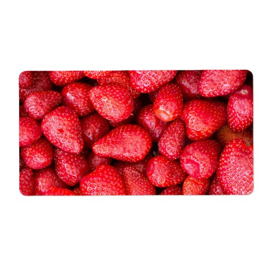 Aardbeien achtergrond etiket (Voorkant)