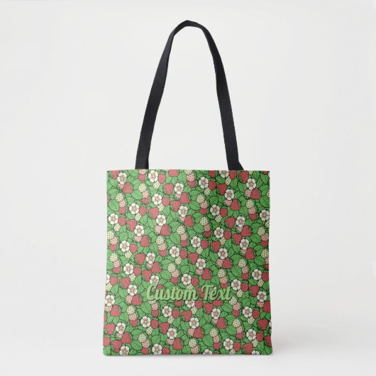 Aardbeien Achtergrondpatroon Canvas tas (Voorkant)
