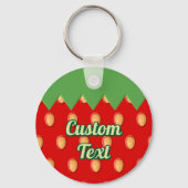 Aardbeien Achtergrondpatroon Sleutelhanger (Voorkant)