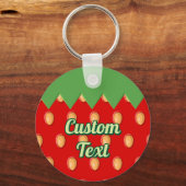 Aardbeien Achtergrondpatroon Sleutelhanger (Voorkant)