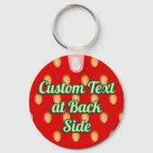 Aardbeien Achtergrondpatroon Sleutelhanger (Achterkant)