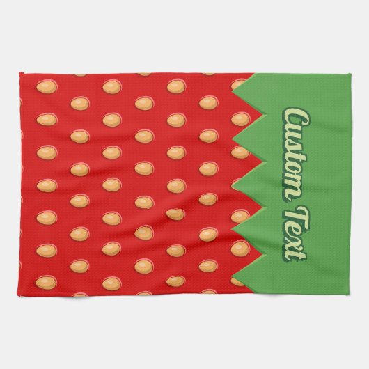 Aardbeien Achtergrondpatroonhanddoek Theedoek (Horizontaal)