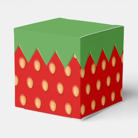 Aardbeien Achtergrondpatroonpatroon Bedankdoosjes (Achterkant)