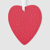 Aardbeien Achtergrondrood Ornament (voorkant)