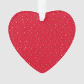 Aardbeien Achtergrondrood Ornament (voorkant)