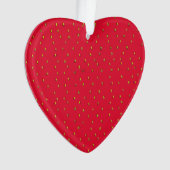 Aardbeien Achtergrondrood Ornament (voorkant)