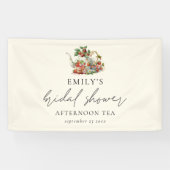 Aardbeien Afternoon Tea Name Date Vrijgezellenfees Spandoek (Horizontaal)