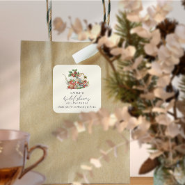 Aardbeien Afternoon Tea Vrijgezellenfeest Dank u Vierkante Sticker