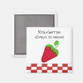 Aardbeien altijd in het seizoen magneet (Voorkant / Achterkant)