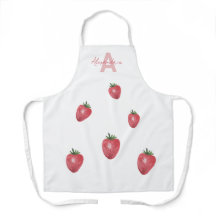 Aardbeien Aquarel Handgeschilderd Monogram