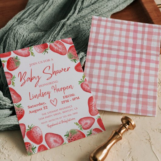 Aardbeien Baby shower | Aardbei Kaart