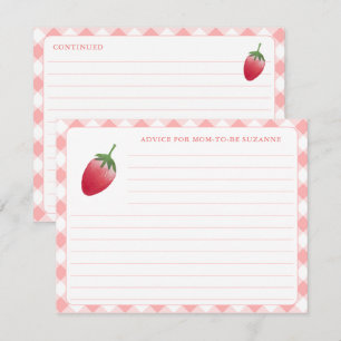 Aardbeien Baby Shower Advies Voor Moeder Kaart