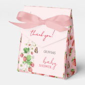 Aardbeien Baby shower Bedankdoosjes (Voorkant Zijde)