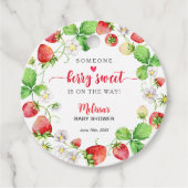 Aardbeien Baby Shower Bedankjes Labels (Voorkant)