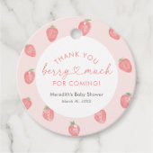 Aardbeien Baby shower Bedankjes Labels (Voorkant)