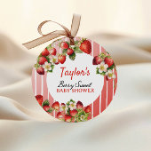 Aardbeien Baby shower Bedankjes Labels