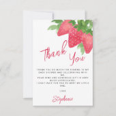 Aardbeien Baby shower Bedankkaart (Voorkant)