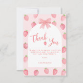 Aardbeien Baby Shower Bedankkaart (Voorkant)