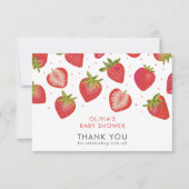 Aardbeien Baby Shower Bedankkaart (Voorkant)