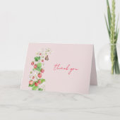 Aardbeien Baby Shower Bedankkaart (Voorkant)