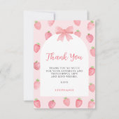 Aardbeien Baby Shower Bedankkaart (Voorkant)